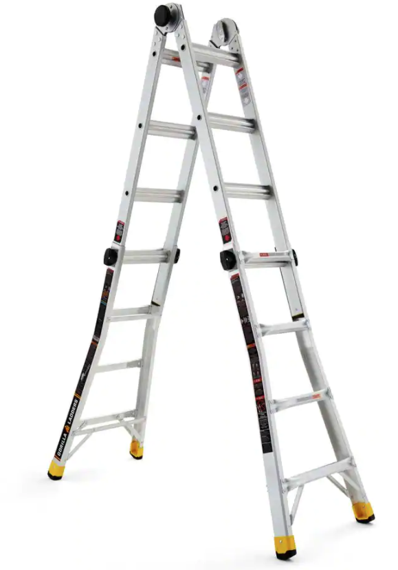 Gorilla Ladders 18 ft. Reach MPXA Aluminum Multi-Position Ladder with 300 lbs. Load Capacity Type IA Duty Rating