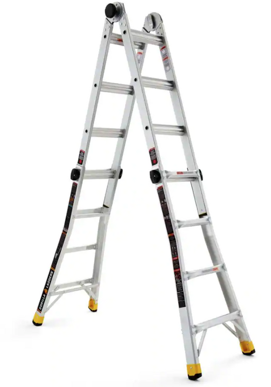 Gorilla Ladders 18 ft. Reach MPXA Aluminum Multi-Position Ladder with 300 lbs. Load Capacity Type IA Duty Rating