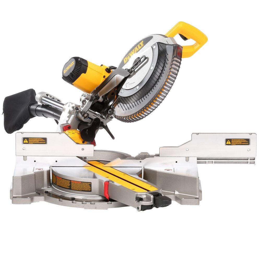 DeWALT 15 Amp Corded 12 in. Double Bevel Sliding Compound Miter Saw, Blade Wrench & Material Clamp