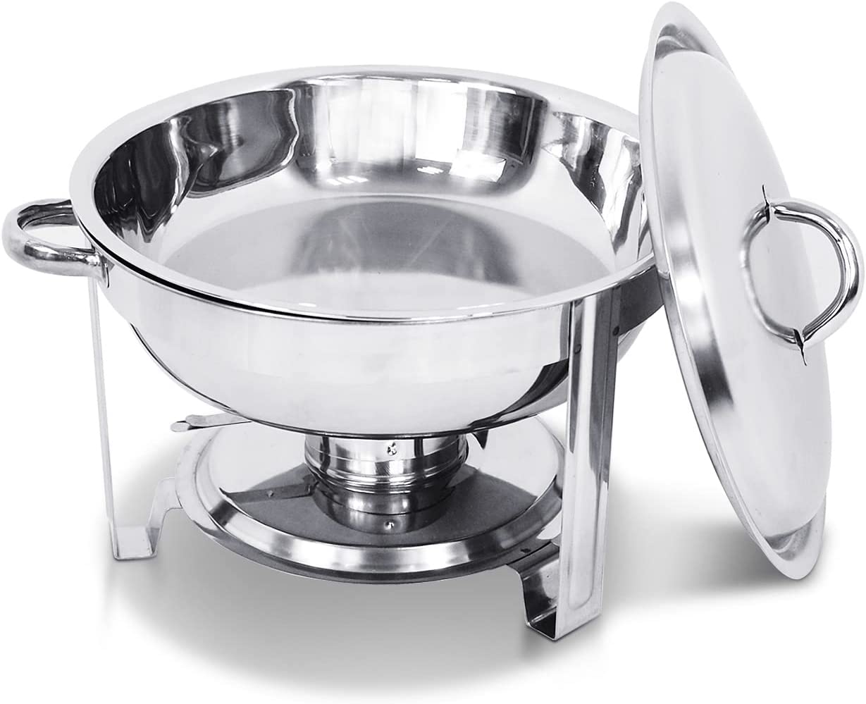 Round Chafing Dish W/Water Pan, Food Pan, Fuel Holder and Lid