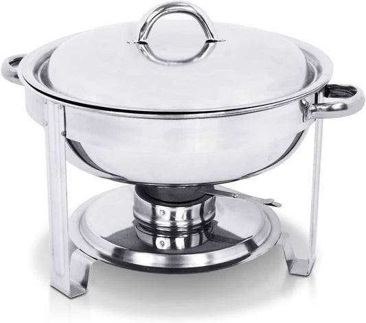 Round Chafing Dish W/Water Pan, Food Pan, Fuel Holder and Lid