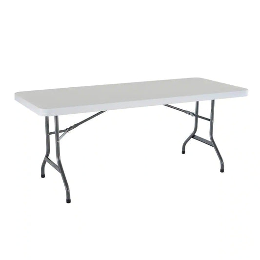 6 ft. Fold-in-Half Table: White